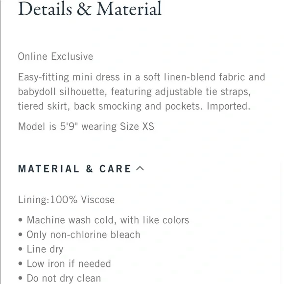 NWT Tie-Strap Linen-Blend Mini Dress - Picture 7 of 7